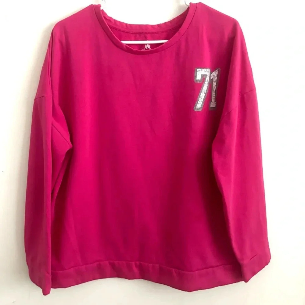 Disney Parks Walt Disney Sweatshirt Barbiecore Parks 71 XL  Athleisure Vibrant